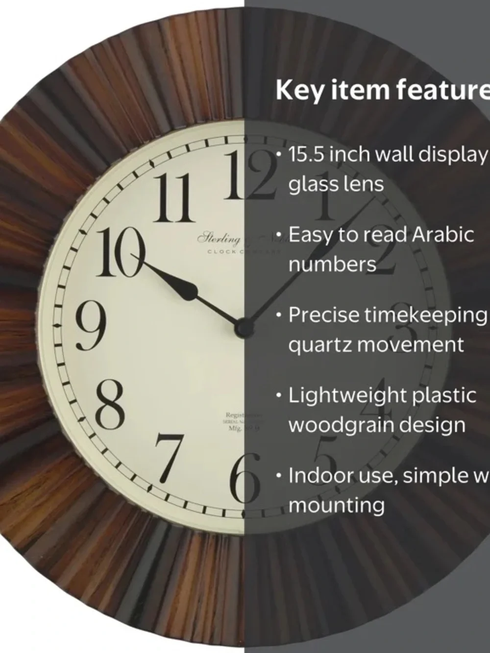 Sterling & Noble Wall Clock 15.5